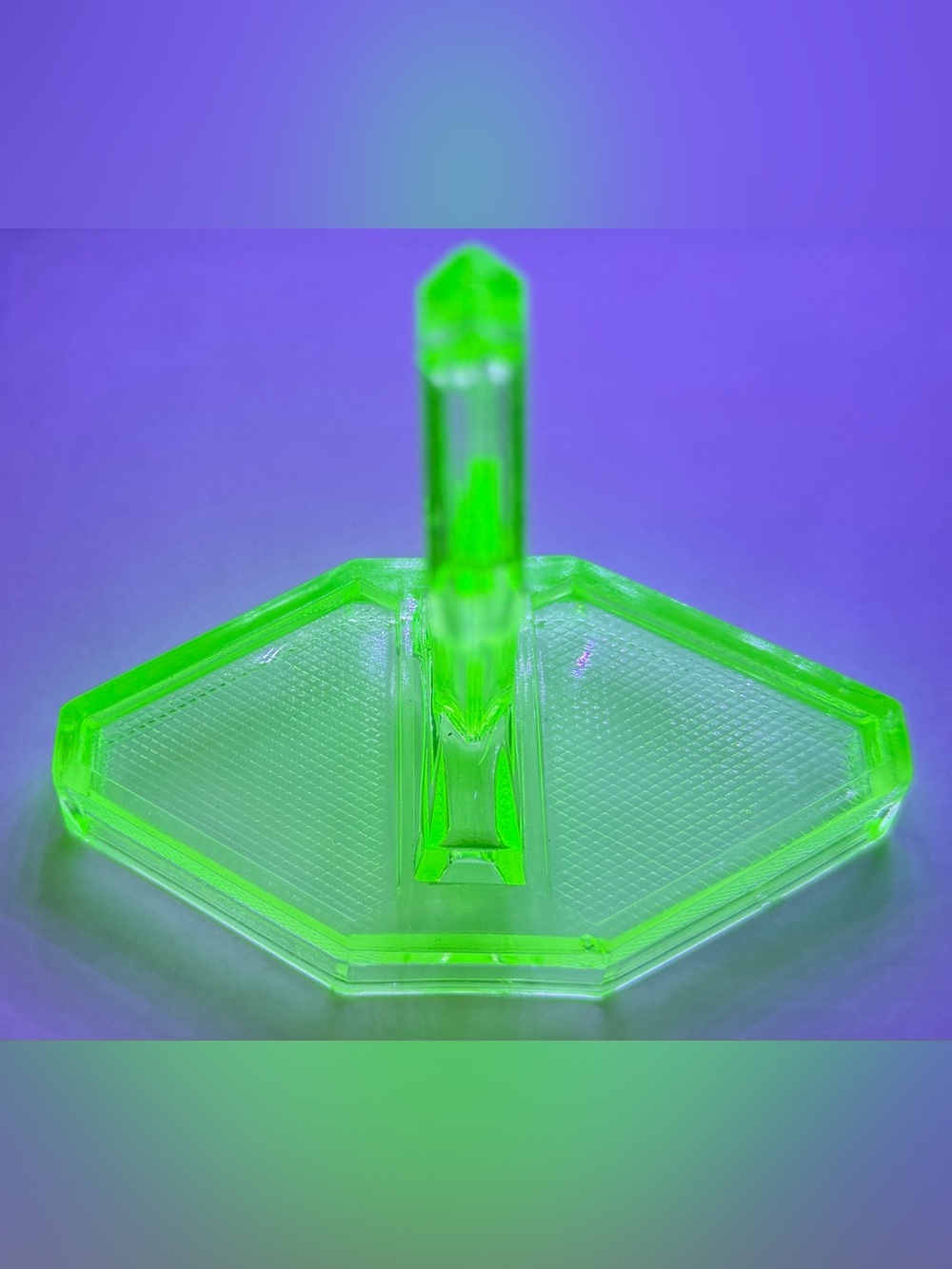 Art Deco Uranium Glass Vaseline Green Salt & Pepper Shakers W/ Caddy Antique - Picture 8 of 15